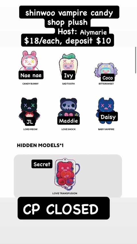CP: Shinwoo Vampire Candy Shop Plush