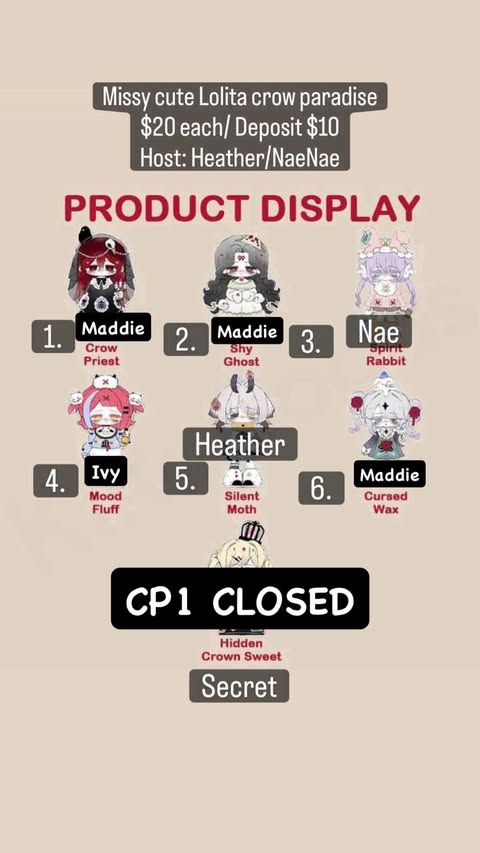 CP: Missy Cute Lolita Crow Paradise Deposit Only