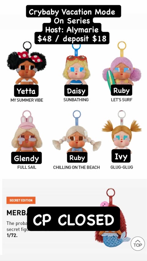 CP: Crybaby Vacation Mode On Series Deposit Only