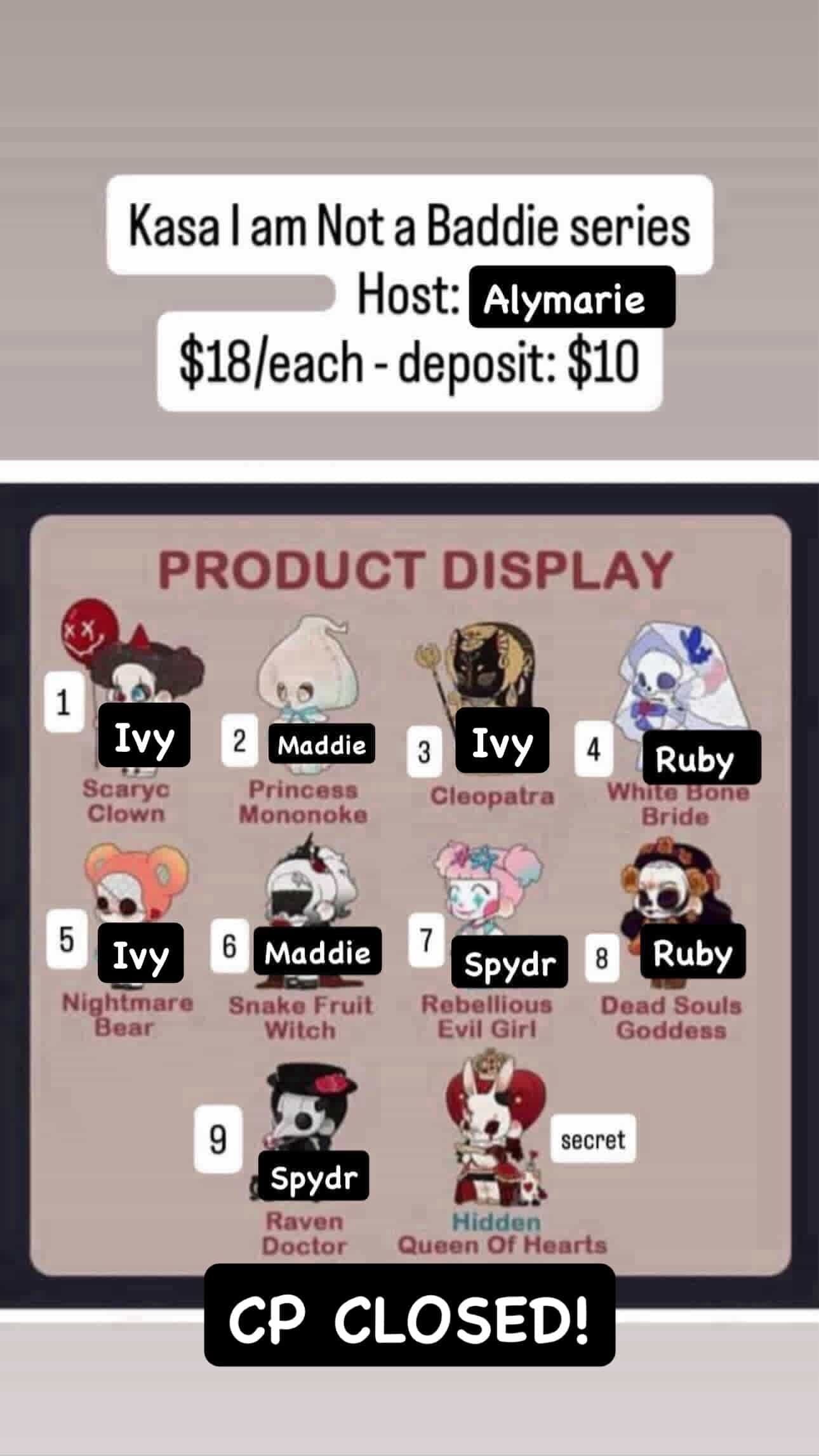 CP: Kasa I am Not a Baddie Series Deposit Only