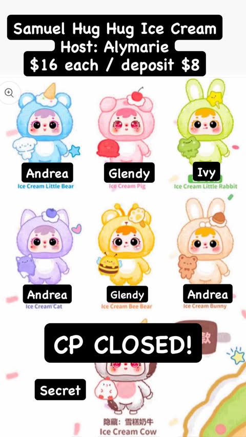 CP: Samuel Hug Hug Ice Cream Deposit Only