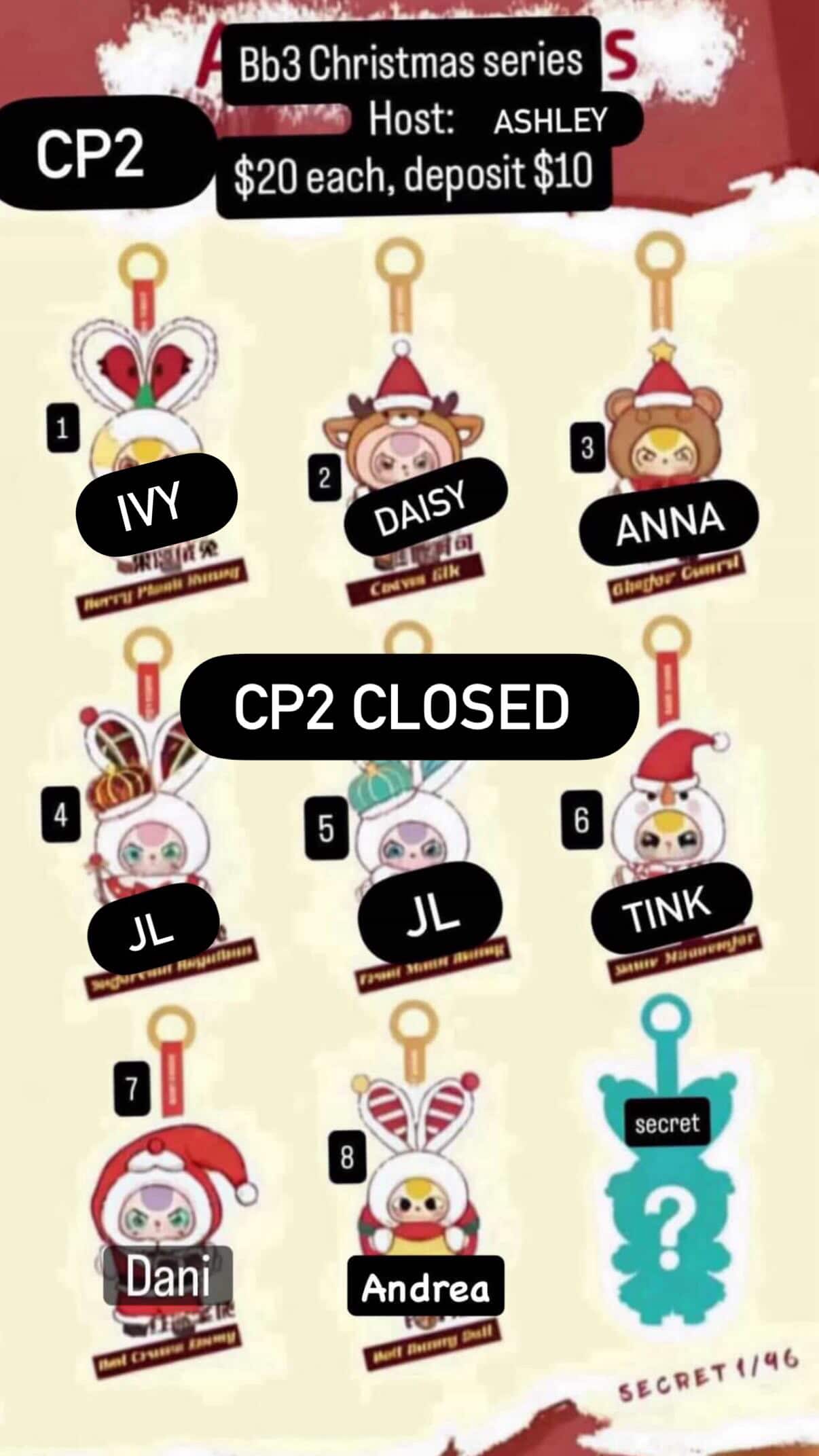 CP: BB3 Christmas Series CP2 Deposit Only