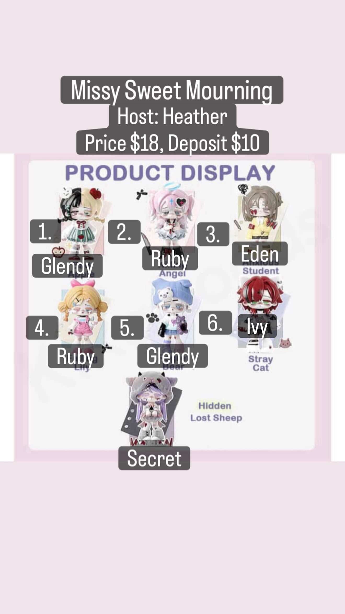 CP: Miss Sweet Mourning Deposit Only